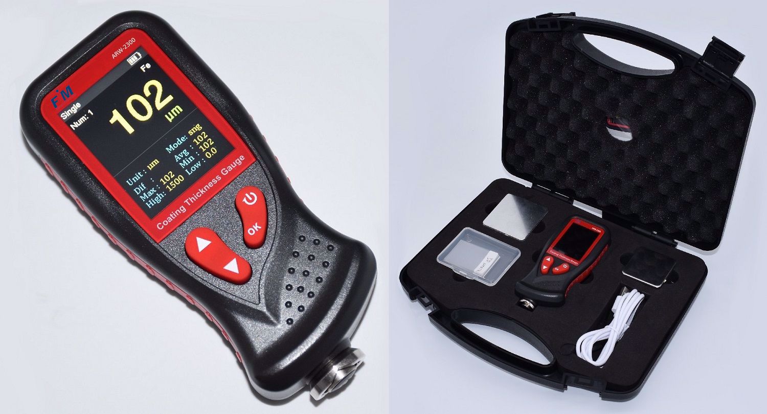 Tester Vernice Auto Spessimetro Per Vernice Etari MD-07 - Misura Strati Su Ferro E Alluminio | Professionale Per Auto Spessimetro Ferrum E Non Ferrum